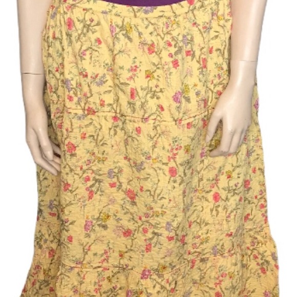 April Cornell Large A-line Pleated Floral skirt - Picture 7 of 8